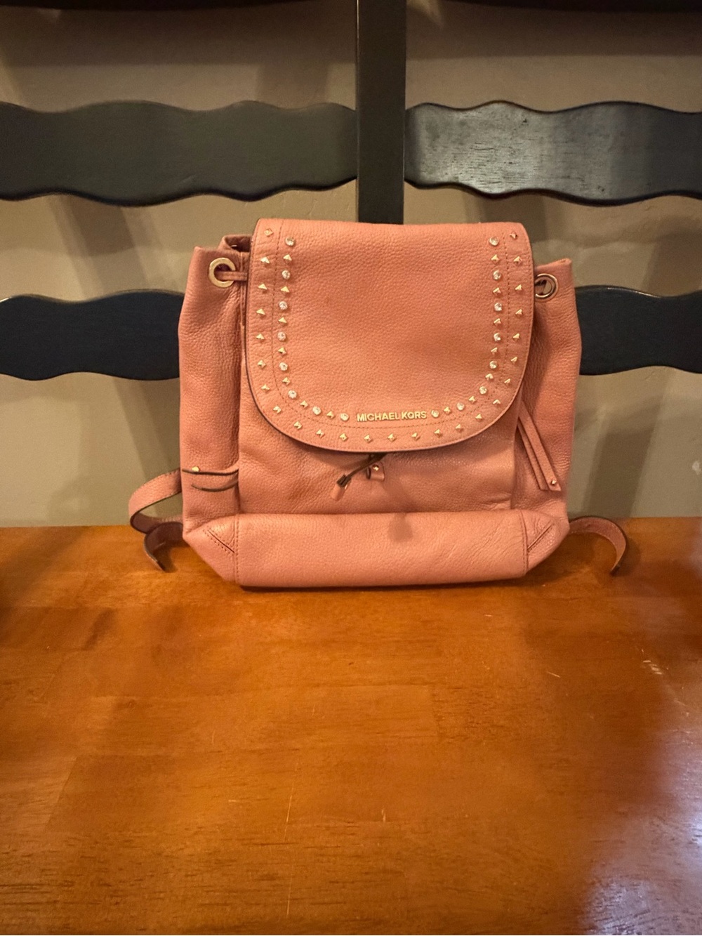 Michael Kors Blush Pink Leather Studded Backpack